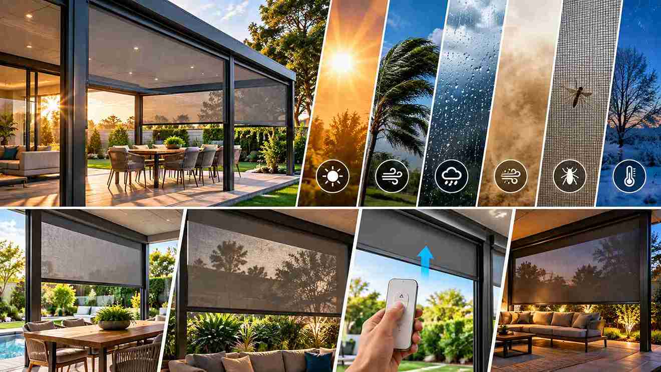ZIPTRAK blinds allow you to adapt your outdoor area according to the conditions
